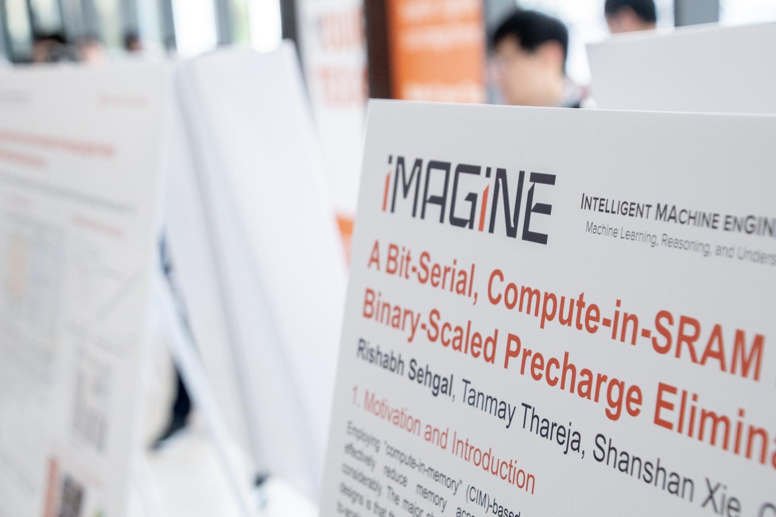 Photo of scientific posters displayed at a poster show