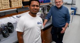 Radu Marculescu and student in a lab