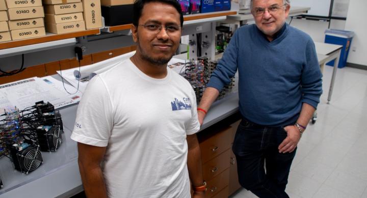 Radu Marculescu and student in a lab